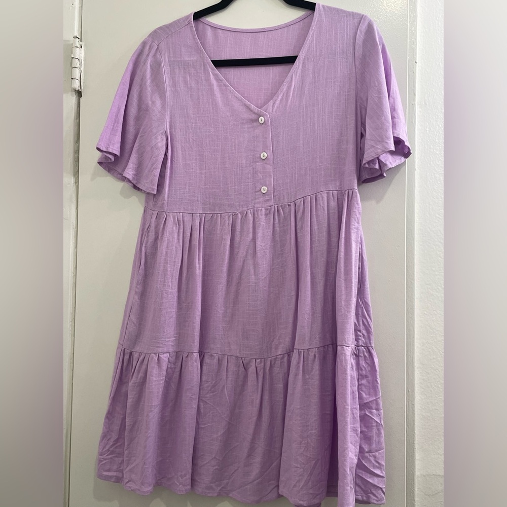 Lavender Button-Front Dress NWOT